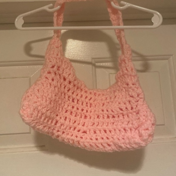 Small Kids Hand Made Crochet Pink Purse - Picture 2 of 3